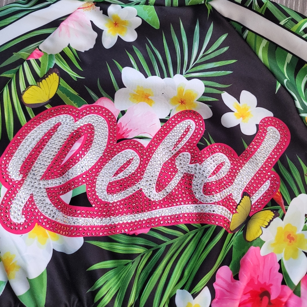 Rebel Athletic cheer crop jacket Lost In Paradise brand new sz medium
